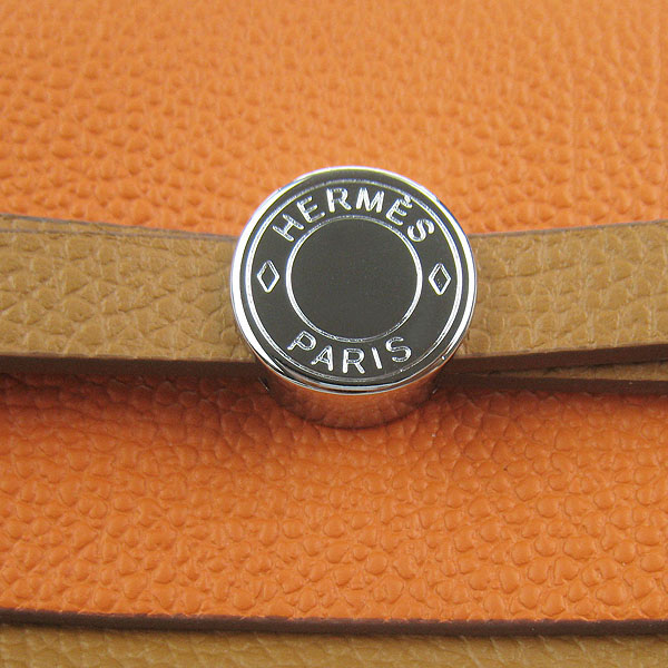 7A Replica Hermes Light Coffee/Orange Kelly 32cm Togo Leather Bag 60667 - Click Image to Close